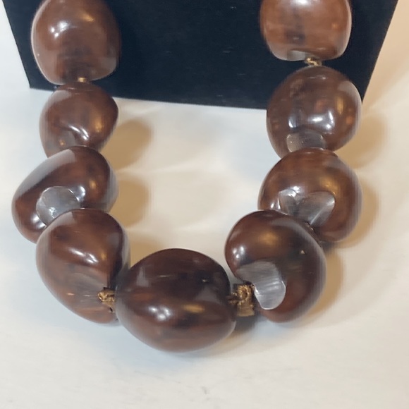 36" Long Kukui Nut Necklace Hawaii Wedding Lei Luau Brown - Picture 4 of 9